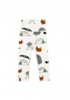 Leggings with high waist off-white with goose print SS24011