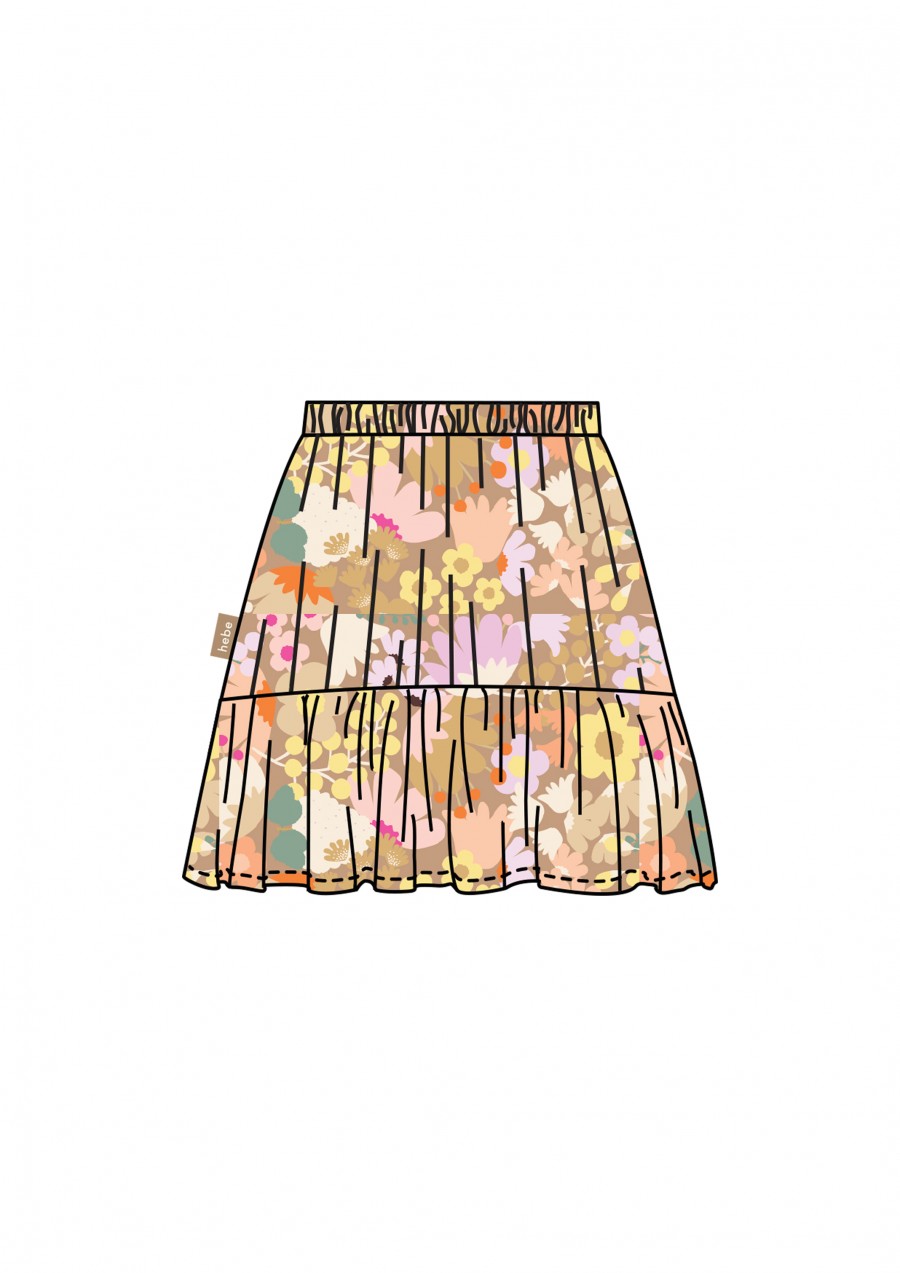 Skirt with lilac floral print SS23140