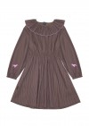 Dress violet with collar and embroidery FW23163L