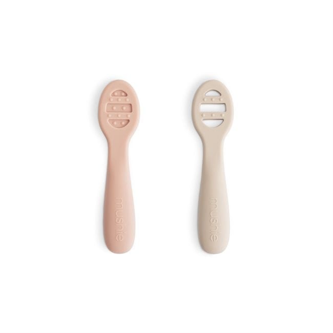 Mushie First Feeding Spoon - Blush/Shifting Sand 101628