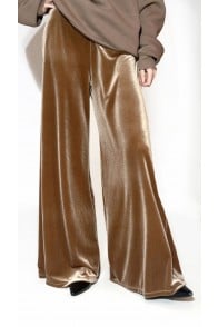 Golden brown velvet pants, long