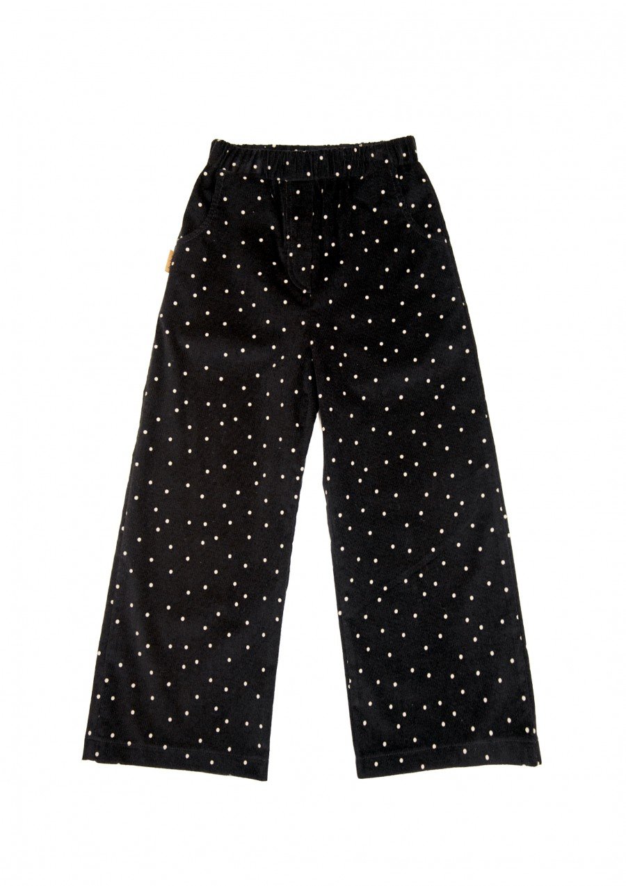 Pants black corduroy with dots FW23289