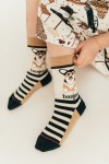 Socks with black stripes and dog FW21471