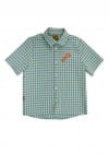 Shirt cotton with green check print and embroidery SS24045L