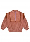 Blouse pink corduroy with zipper FW23106L