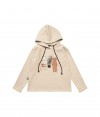 Hoodie sweater white with cat FW20123L
