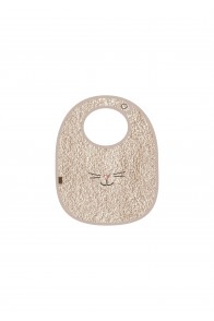 Baby bib bunny beige terry loop