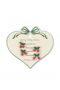 Hair pin mini cherry, 4pcs