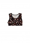 Yoga top with floral black print FW21477L
