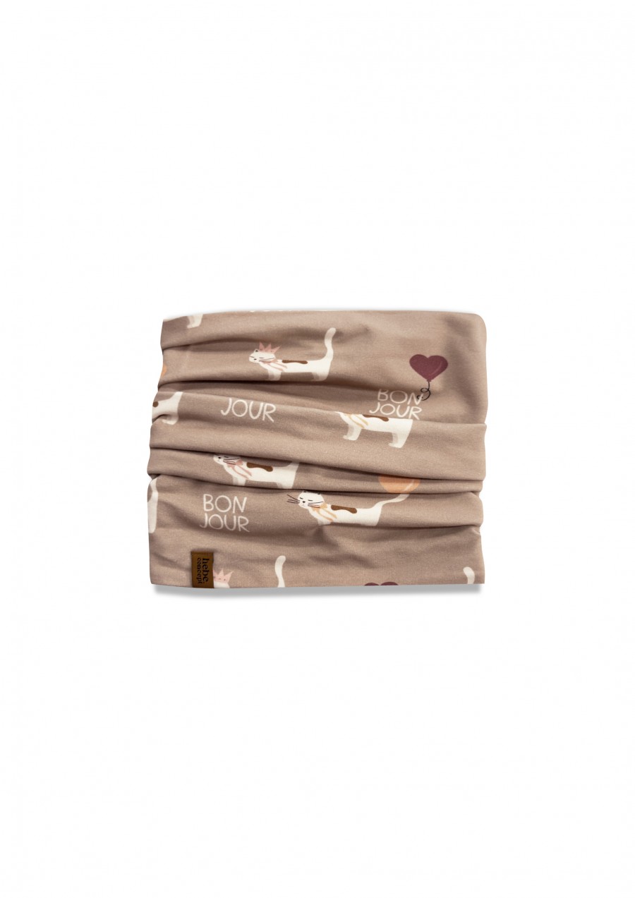 Scarf with all-over cat print 0173_F25101