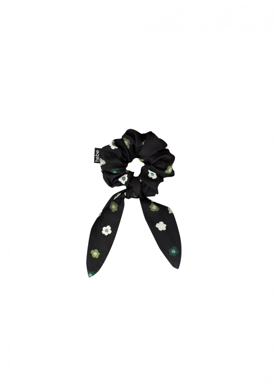 Scrunchy with floral green print FW21061