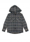 Shirt with grey checks and hood FW23212L