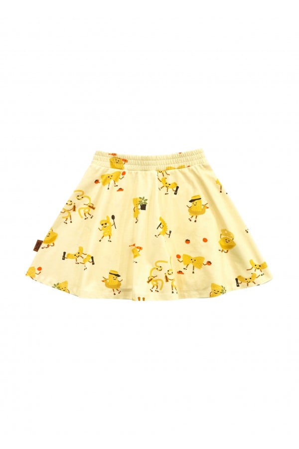 Skirt with shorts and allover pasta print 0161_S25110