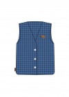Vest cotton with blue check and embroidery SS24248L