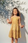 Dress yellow tie-dye with embroidery lemon SS23255