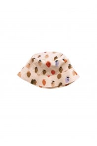 Hat cotton light pink with strawberry print