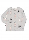 Top light grey with bunny print FW19129L