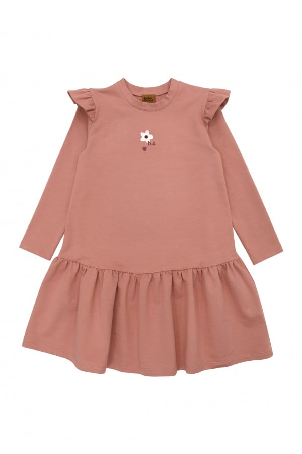 Kids dress herbal rose with flower print and ruffle AY24029