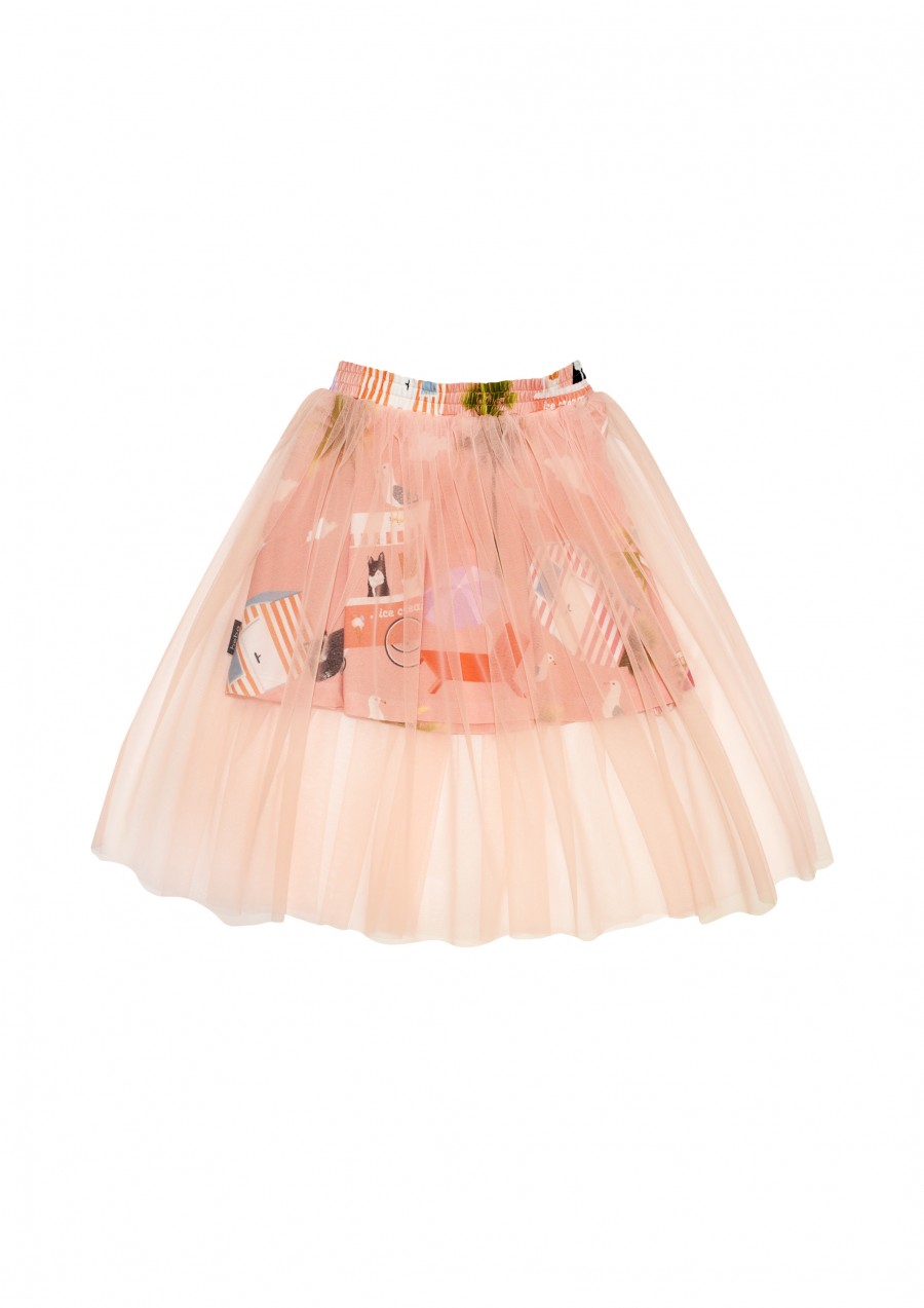 Skirts with tulle and pink animal print SS21133L
