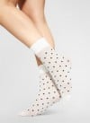 Swedish Stockings Eva dot socks ivory/black EVA-DSB