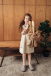 Warm faux fur overall dress white FW21453L