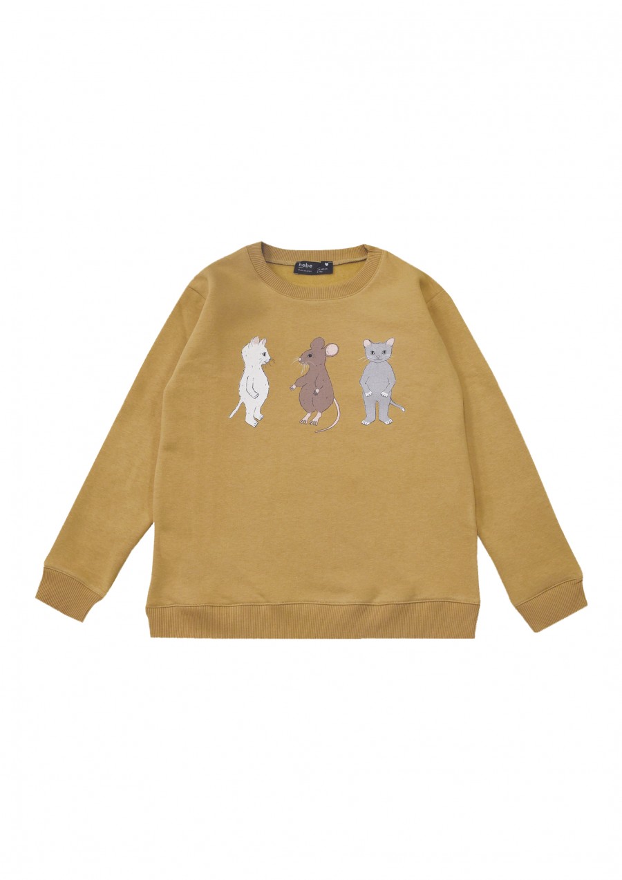 Sweatshirt mustard with animals FW20205L