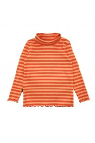 Top turtleneck with orange stripes