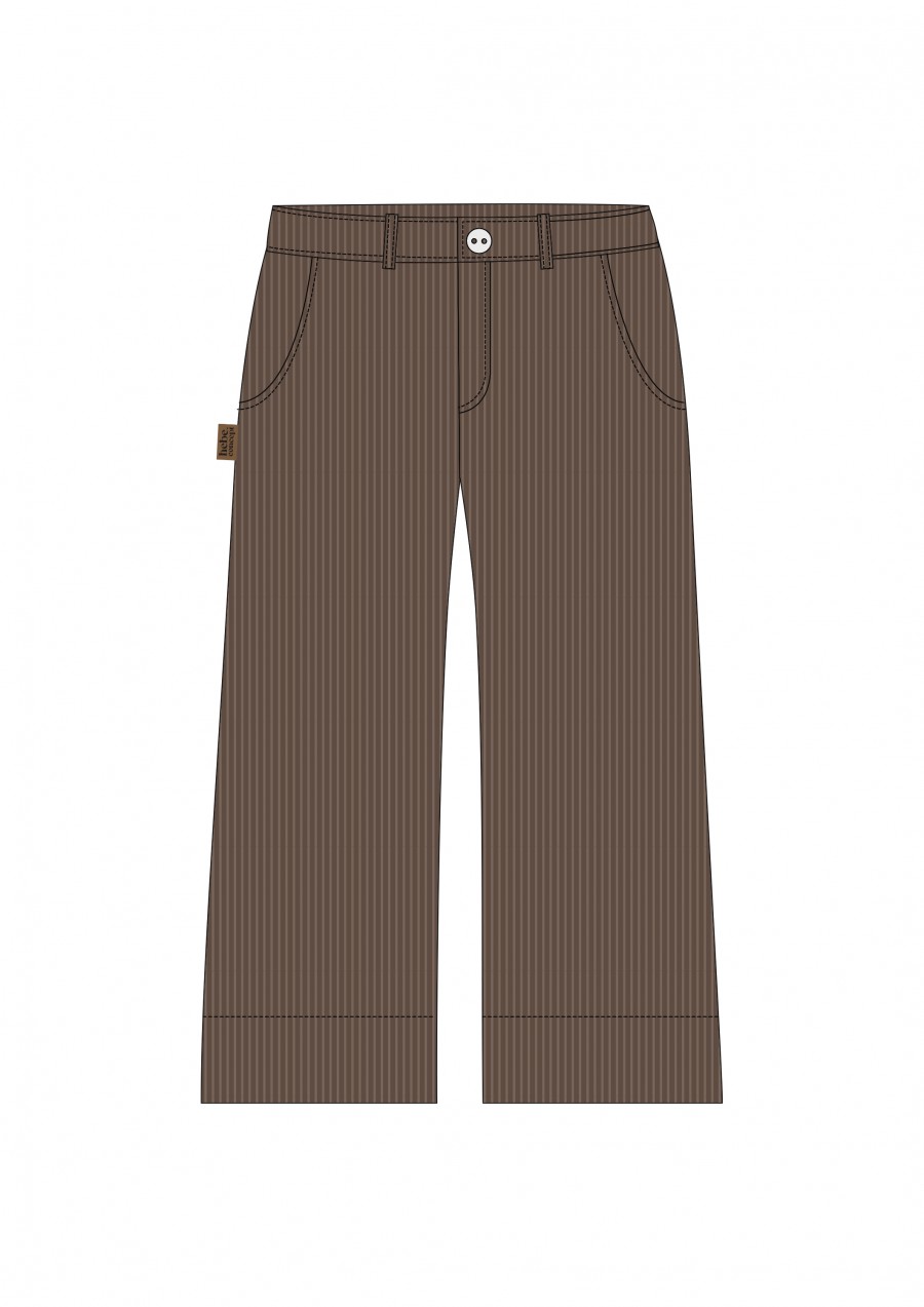 Wide pants taupe corduroy, women FW24189