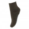 Wool socks anti-slip Brown Melange 79510351