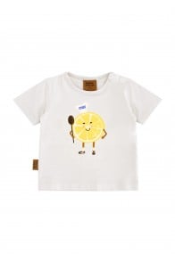 Top creamy color with lemon chef print