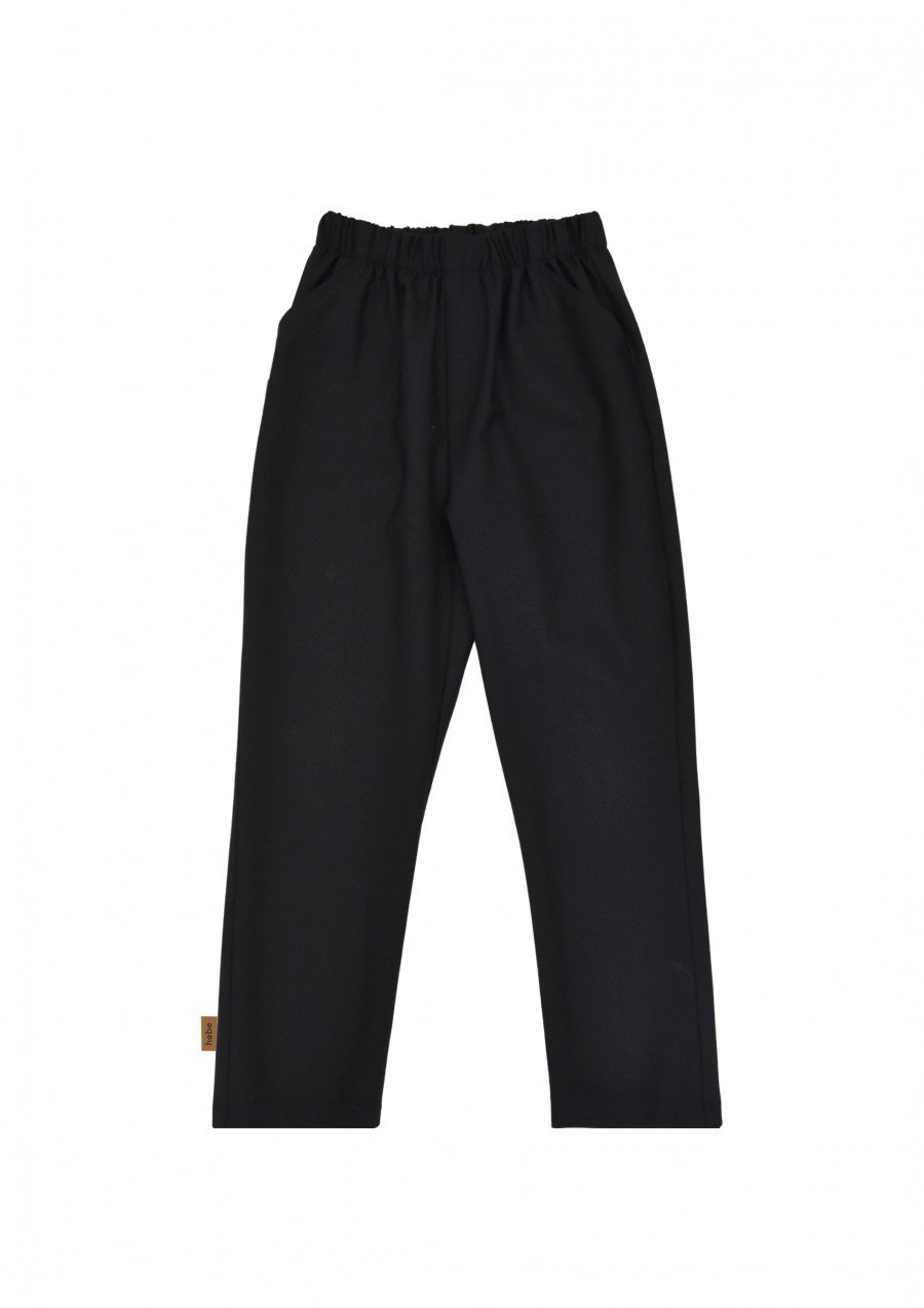 Pants black wool FW23295