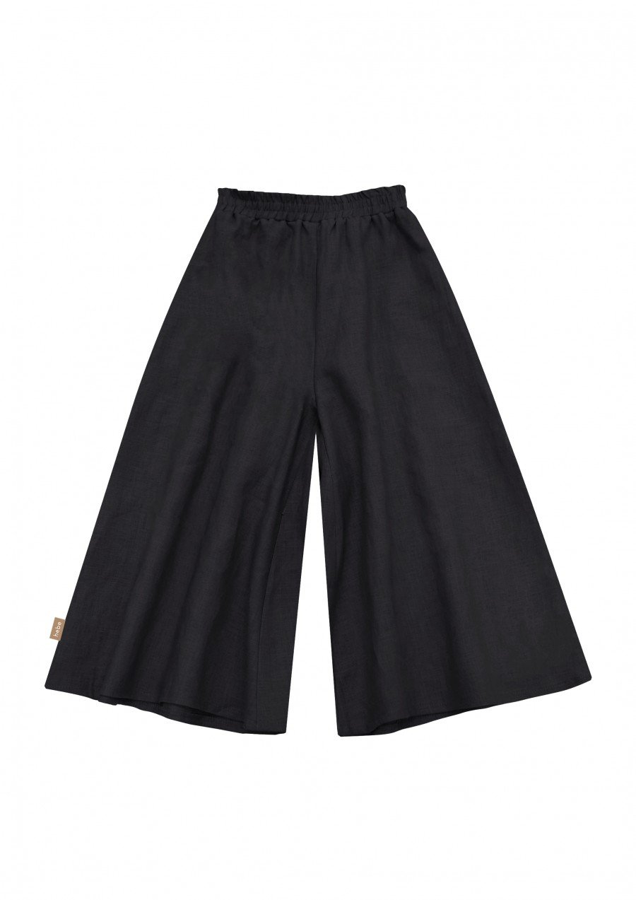 Culottes black linen SS23351L