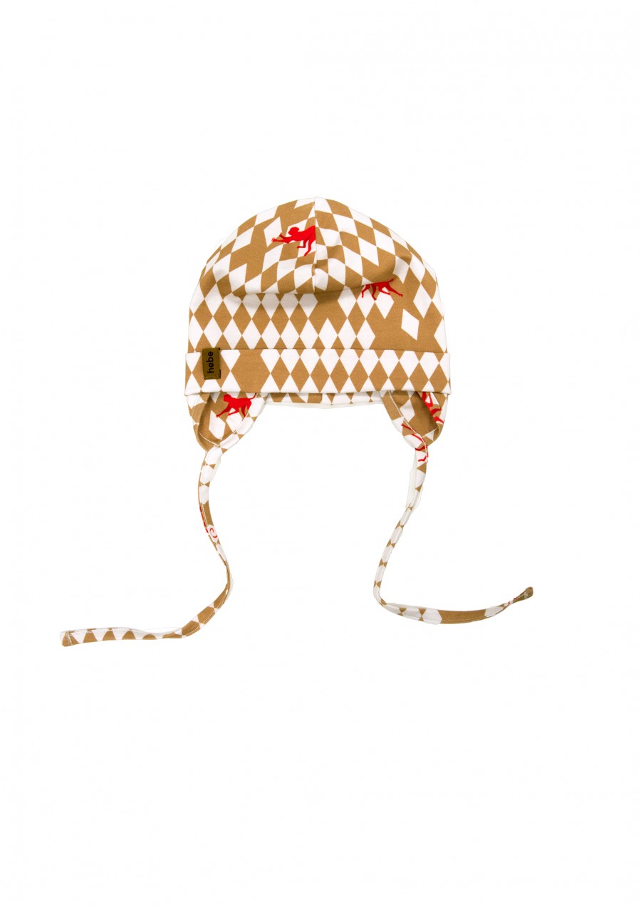 Hat with ears and rhomb print FW23245