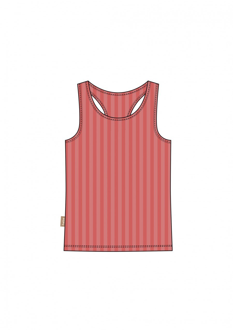 Top faded red ribbed SS23095