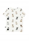 Top white with dog and cat print SS19108