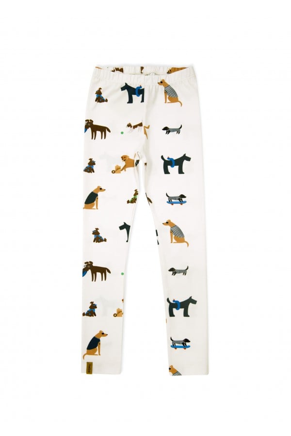 Leggings off-white with dog print SS24225