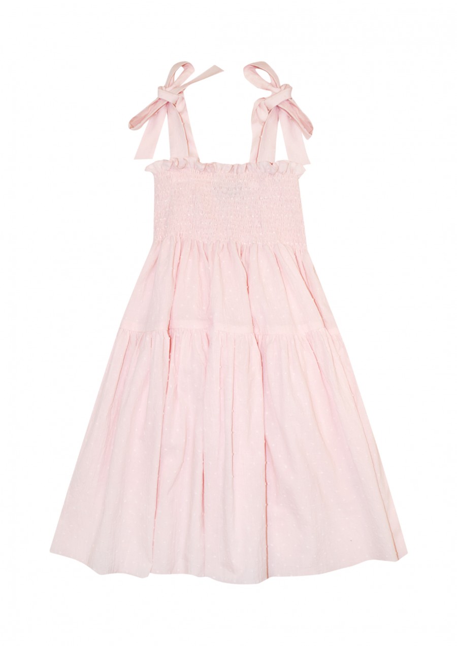 Dress dotted pink with straps, sieviešu SS21147
