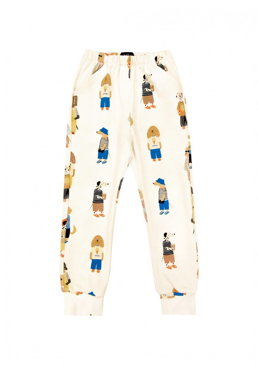 Warm pants with dogs print SS23016L