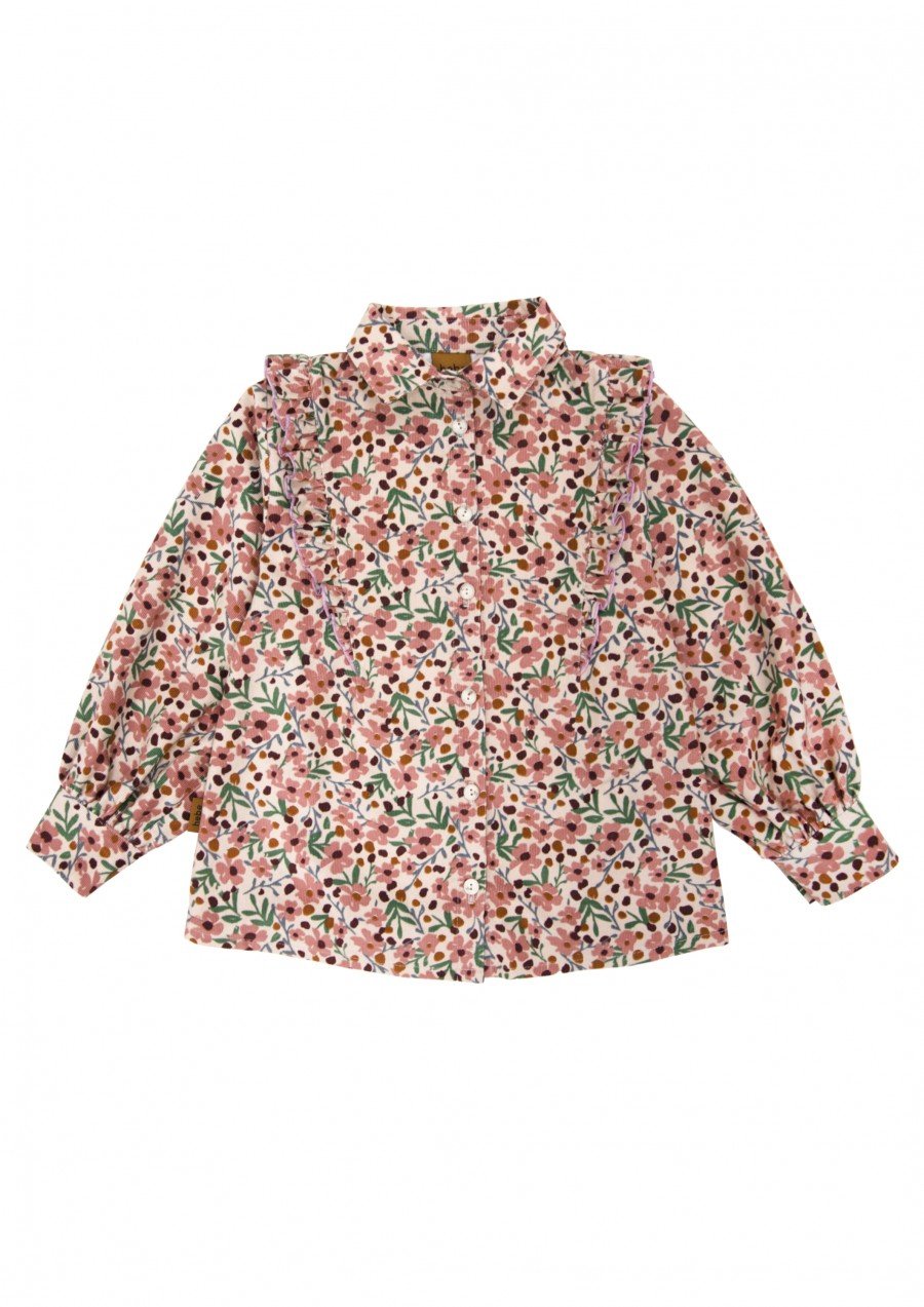 Blouse with pink flower print FW23120