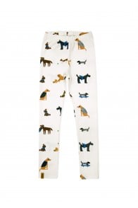 Leggings off-white with dog print