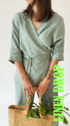 Blouse green linen 05001_S25418