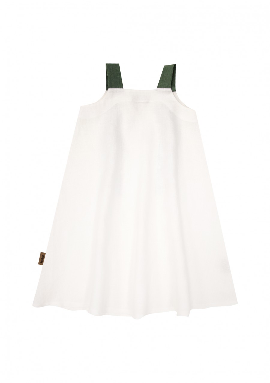 Dress white linen with frill SS20094