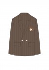 Jacket taupe corduroy with planet embroidery FW24093