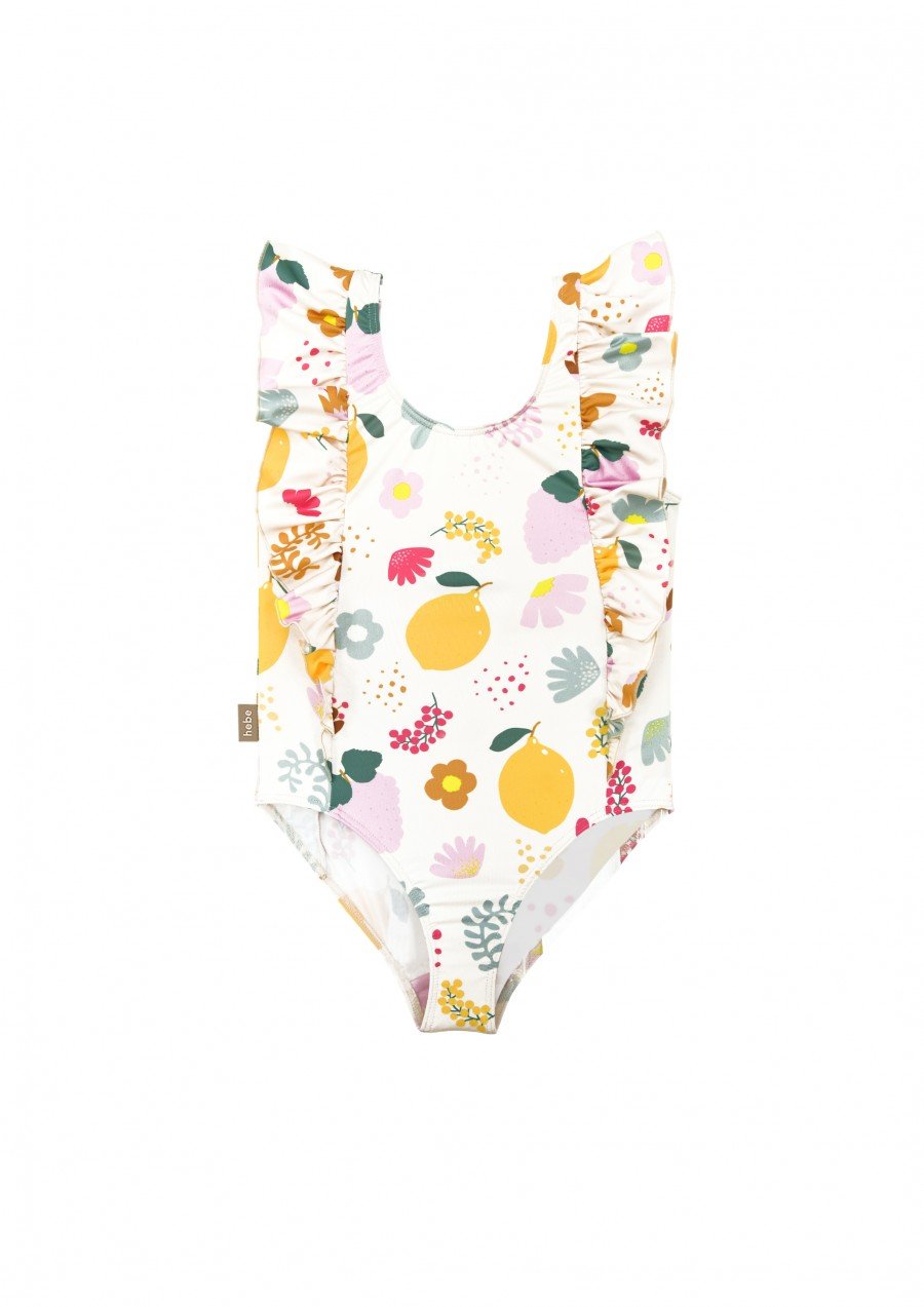 Swimsuit with floral and fruit print SS23259