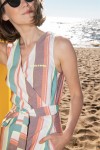 Wrap dress with summer stripes for female SS23323