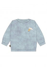 Sweater blue velvet with embroidery