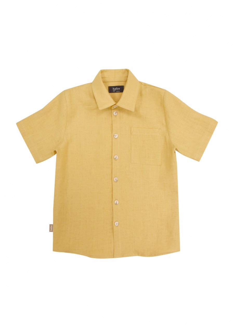 Shirt dusty yellow linen for boy SS23225L