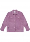 Jacket violet corduroy with embroidery on pocket for adult FW22167