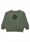 Kids sweater green with a tree print AY24121