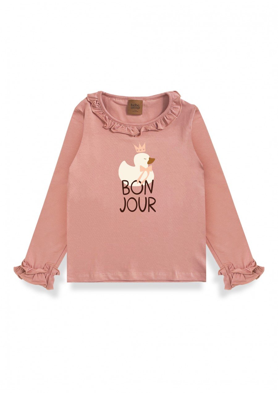 Top with Duck Queen  placment print pink 0330_F25119